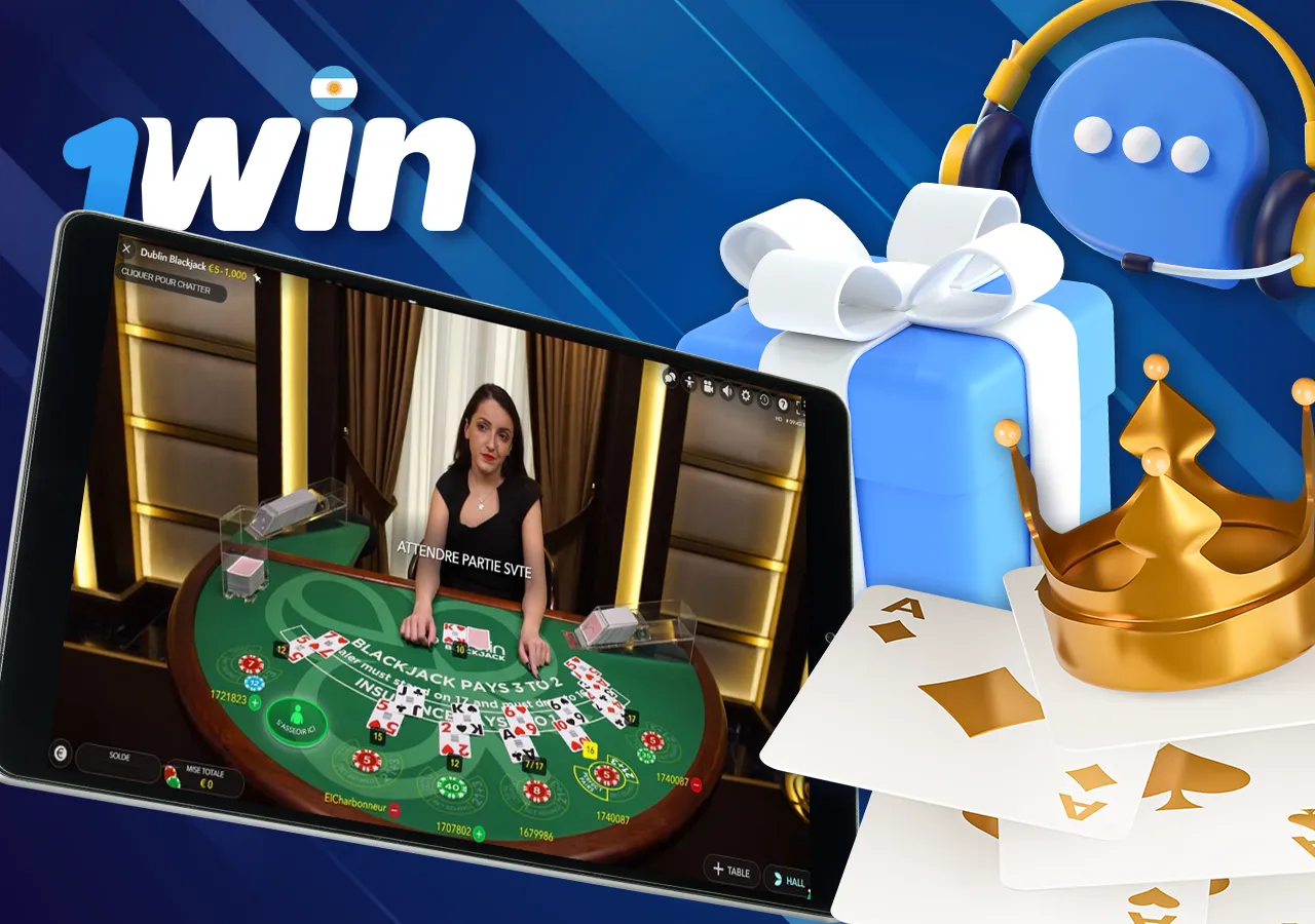 Descripción de las principales ventajas de jugar al blackjack en 1Win