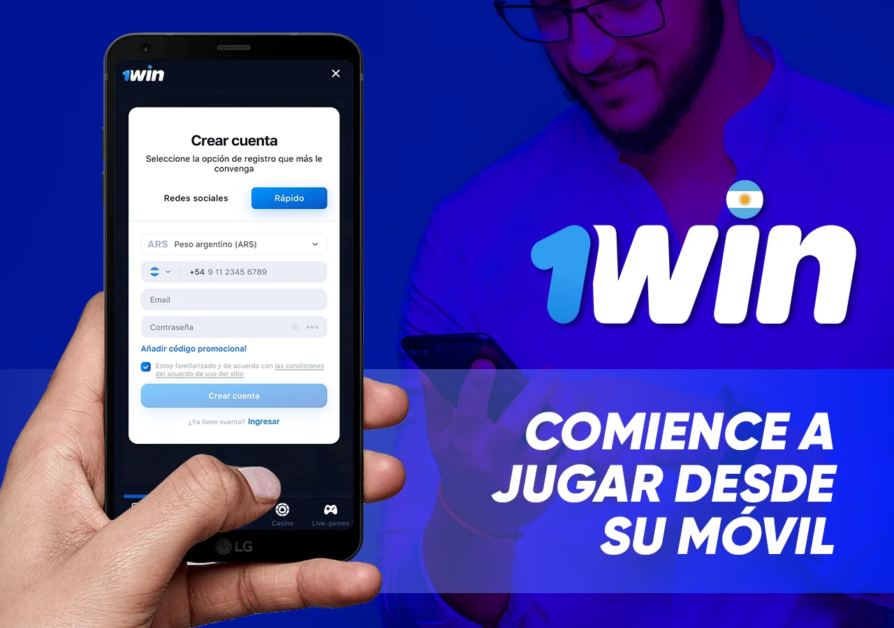 Descripción del proceso de registro en la aplicación móvil 1Win