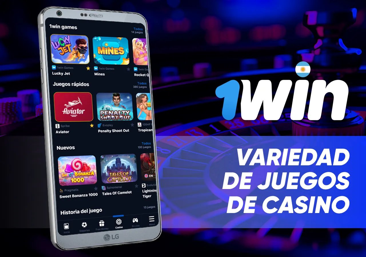 Instale la aplicación móvil 1Win y acceda a miles de juegos de casino diferentes