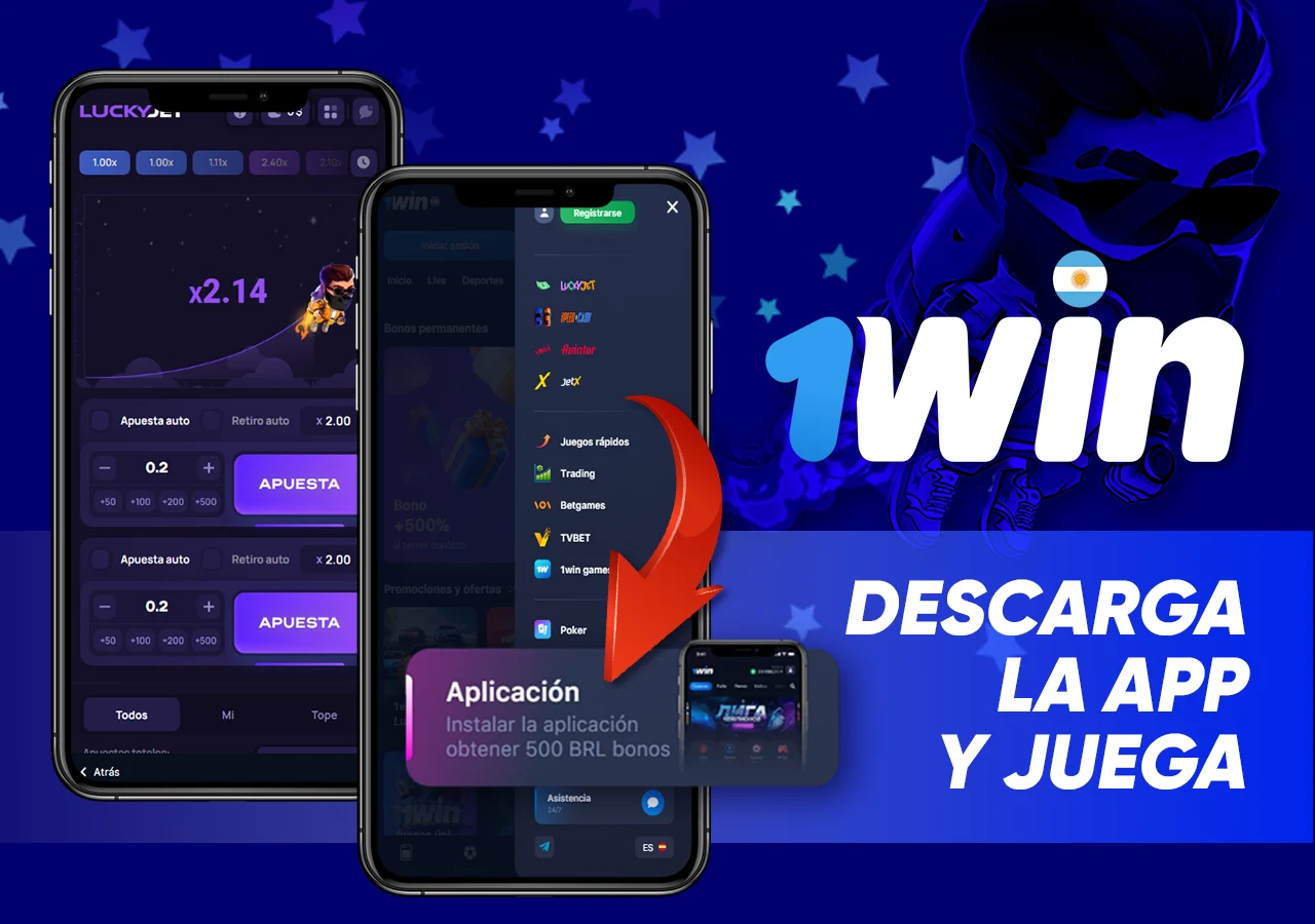 El juego Lucky Jet siempre estará contigo si instalas la cómoda y gratuita aplicación móvil 1Win.